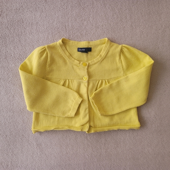 Gap Girl Neon Cropped Long Sleeve Sweater Size 12-18 Months - Picture 3 of 5